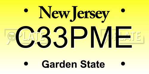C33PME New Jersey License Plate