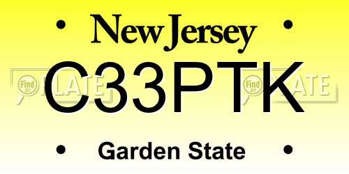 C33PTK New Jersey License Plate
