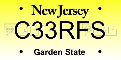 C33RFS New Jersey License Plate