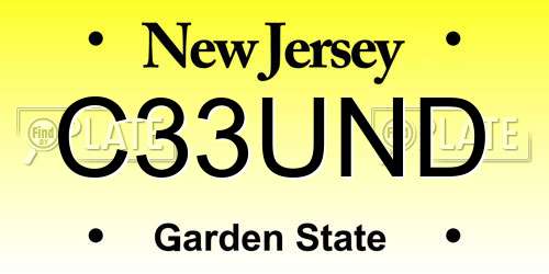 C33UND New Jersey License Plate