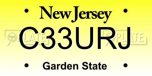 C33URJ New Jersey License Plate