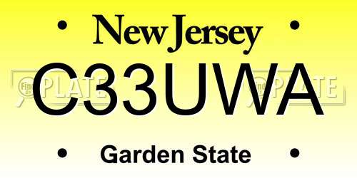 C33UWA New Jersey License Plate