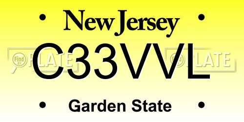 C33VVL New Jersey License Plate