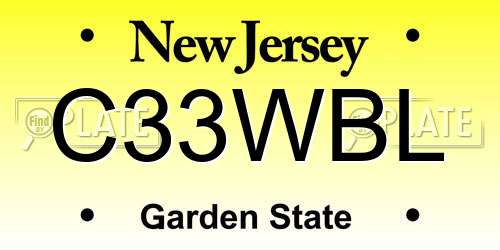 C33WBL New Jersey License Plate