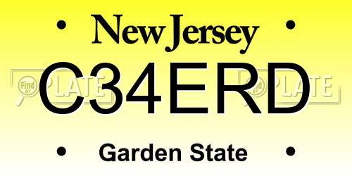 C34ERD New Jersey License Plate