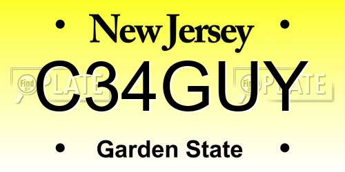 C34GUY New Jersey License Plate