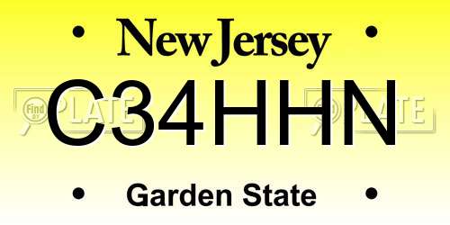 C34HHN New Jersey License Plate