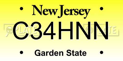C34HNN New Jersey License Plate