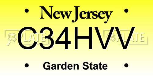 C34HVV New Jersey License Plate