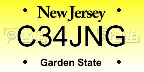C34JNG New Jersey License Plate