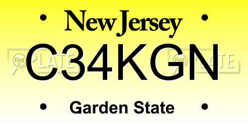 C34KGN New Jersey License Plate