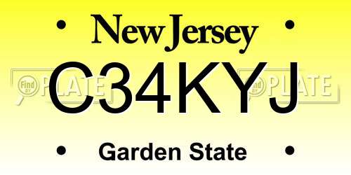 C34KYJ New Jersey License Plate