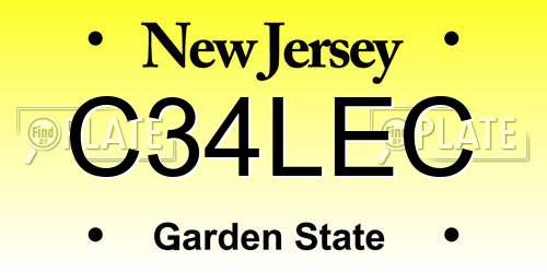 C34LEC New Jersey License Plate