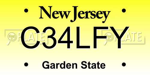 C34LFY New Jersey License Plate
