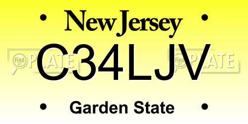 C34LJV New Jersey License Plate