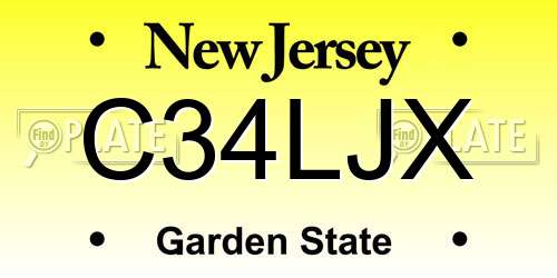 C34LJX New Jersey License Plate