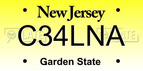 C34LNA New Jersey License Plate