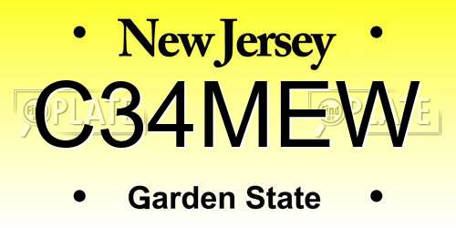 C34MEW New Jersey License Plate