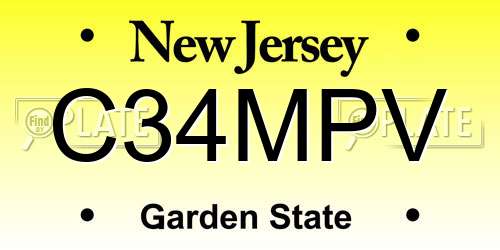 C34MPV New Jersey License Plate