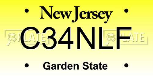 C34NLF New Jersey License Plate