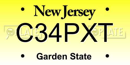 C34PXT New Jersey License Plate