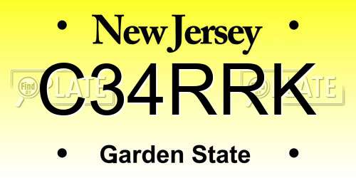 C34RRK New Jersey License Plate