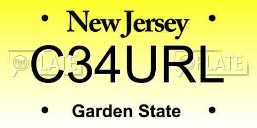 C34URL New Jersey License Plate