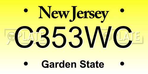 C353WC New Jersey License Plate