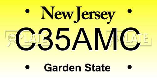 C35AMC New Jersey License Plate