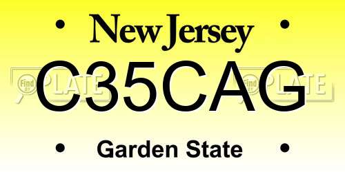 C35CAG New Jersey License Plate