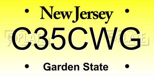 C35CWG New Jersey License Plate