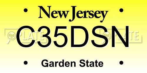 C35DSN New Jersey License Plate