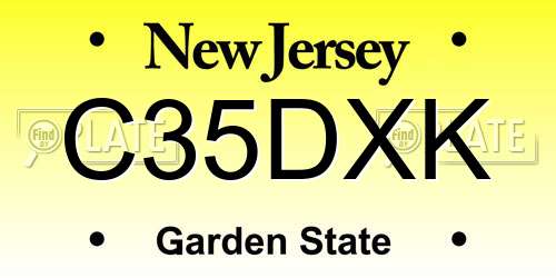C35DXK New Jersey License Plate