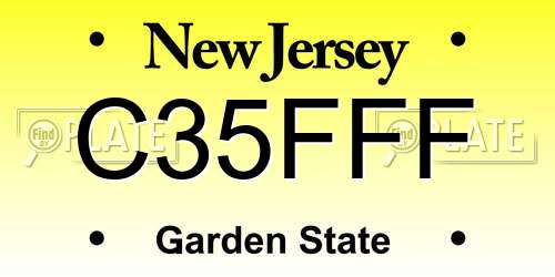 C35FFF New Jersey License Plate