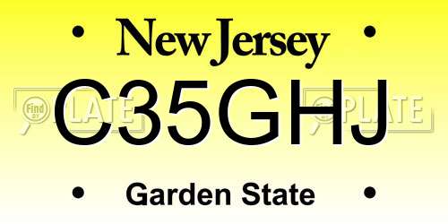 C35GHJ New Jersey License Plate