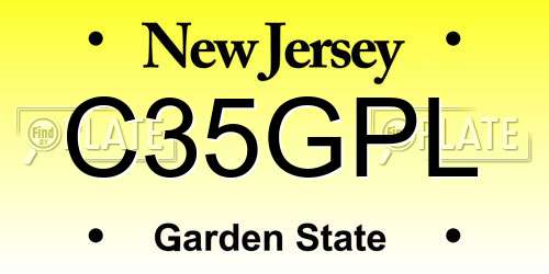 C35GPL New Jersey License Plate