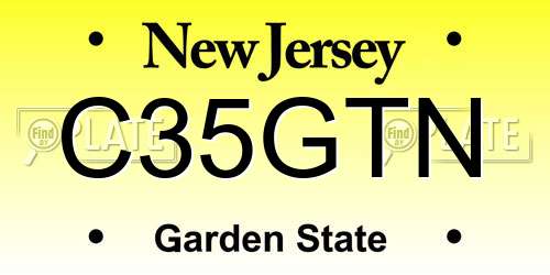 C35GTN New Jersey License Plate