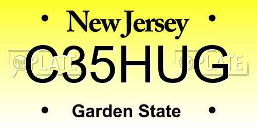 C35HUG New Jersey License Plate