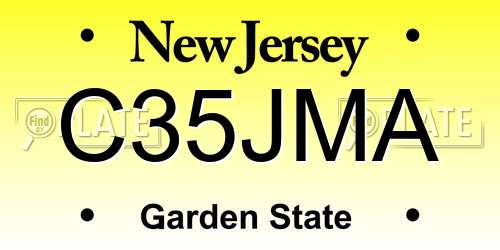C35JMA New Jersey License Plate