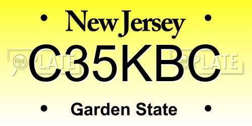 C35KBC New Jersey License Plate