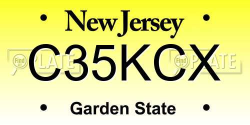 C35KCX New Jersey License Plate