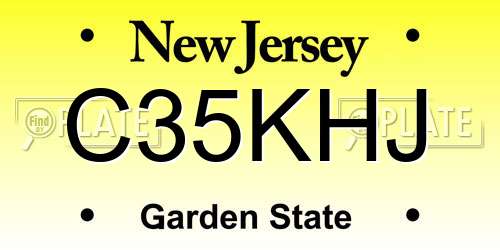 C35KHJ New Jersey License Plate