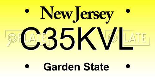 C35KVL New Jersey License Plate