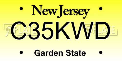 C35KWD New Jersey License Plate