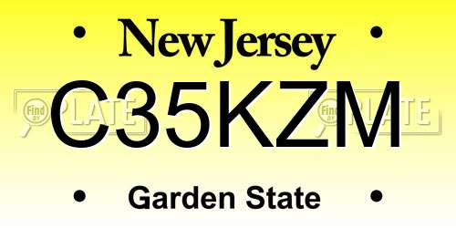 C35KZM New Jersey License Plate