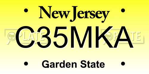 C35MKA New Jersey License Plate