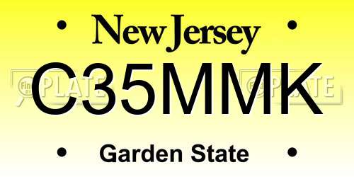 C35MMK New Jersey License Plate