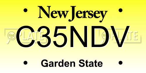 C35NDV New Jersey License Plate
