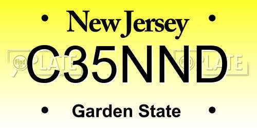 C35NND New Jersey License Plate