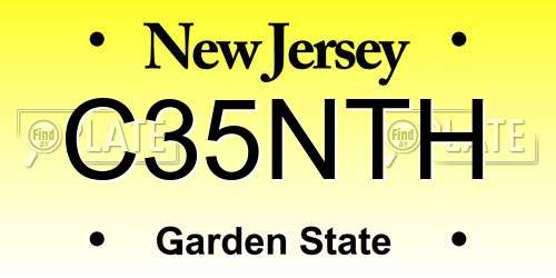 C35NTH New Jersey License Plate